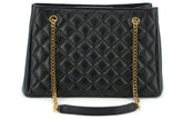 Elegante bolso tote de piel napa acolchada de Versace